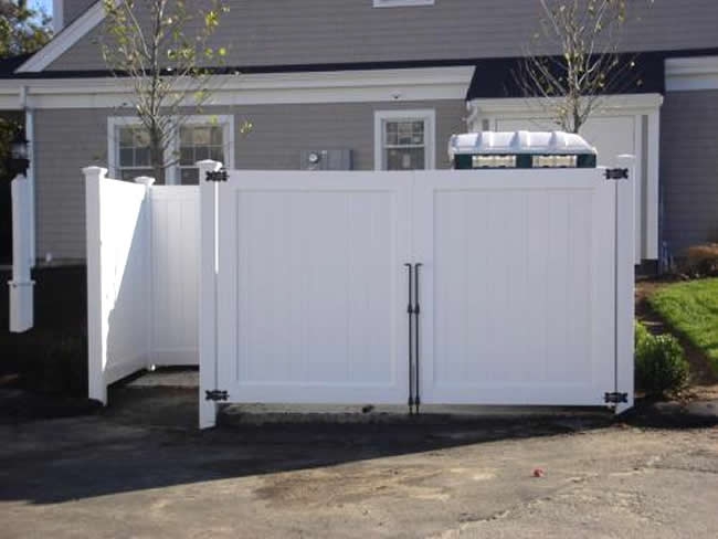 Privacy Dumpster Enclosure Vinyl Walk Gate Double Drive Gate - Privacy 8