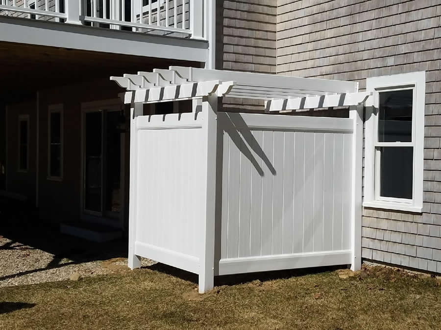 Backside of Vinyl Shower with Pergola Top - Enclosure 8